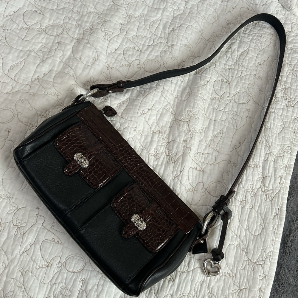 Black and Brown Leather Shoulder Bag